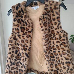 FAVLUX Animal Print Faux Fur Vest